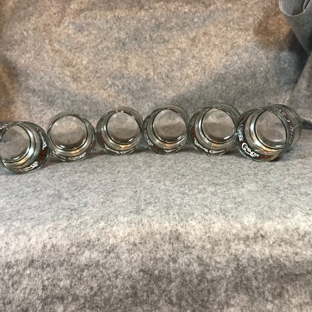 6 Coca Cola Glasses Vintage Tiffany Style Stained "Drink Coca Cola" Glass - Picture 7 of 12